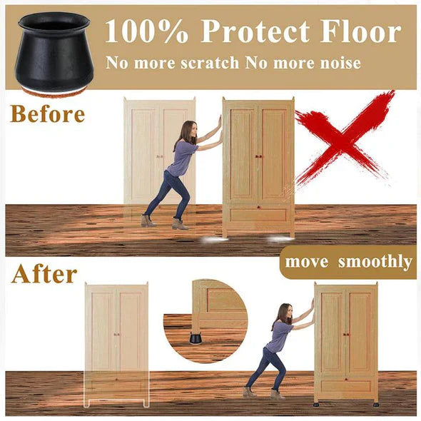 Leg Caps for Furniture- Easy movement & No more floor scratches