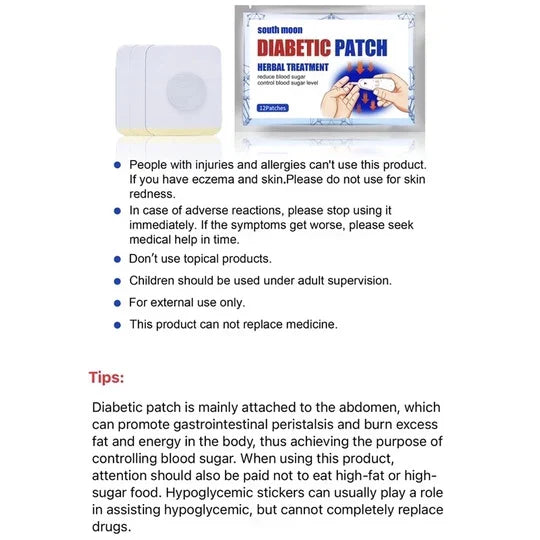 South Moon Diabetic - Blood Sugar Control Patch - 12 Patches 🔥BUY 1 GET 1 FREE🔥